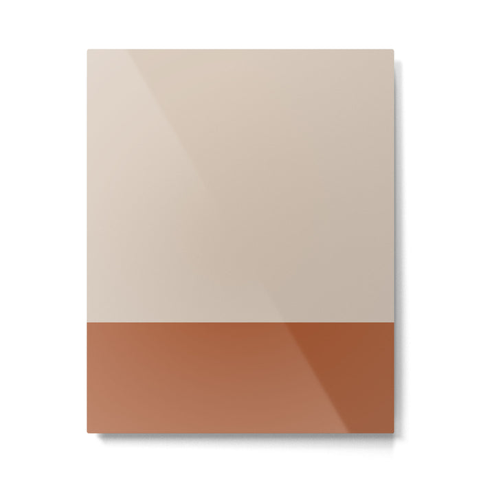 Minimalist Solid Color Block 1 in Putty and Clay Metal Print Gallery Image 1