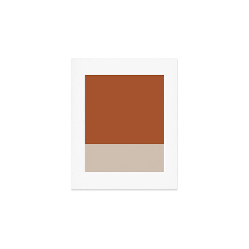 Minimalist Solid Color Block in Clay and Putty Art Print Gallery Image 1
