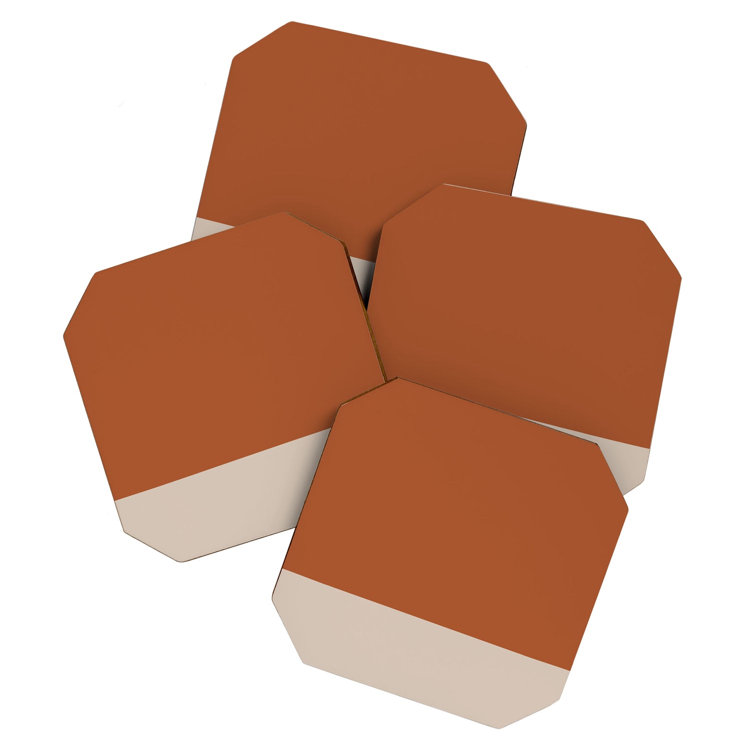 Minimalist Solid Color Block in Clay and Putty Coaster Gallery Image 1