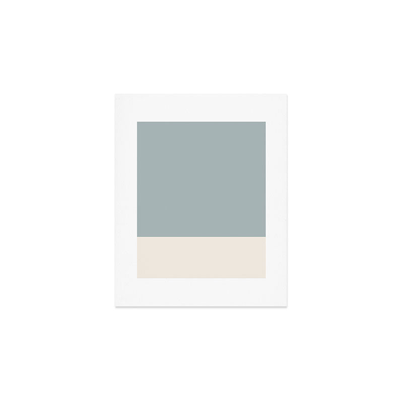 Minimalist Solid Color Block in Light Blue-Gray and Cream  Art Print Gallery Image 1