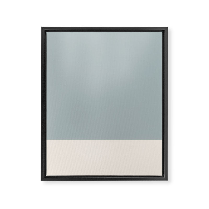 Minimalist Solid Color Block in Light Blue-Gray and Cream  Framed Canvas Print Gallery Image 6