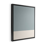Minimalist Solid Color Block in Light Blue-Gray and Cream  Framed Canvas Print Gallery Image 2