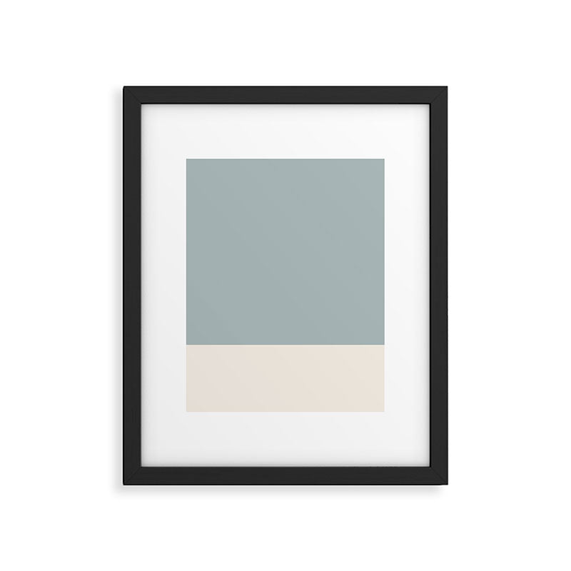 Minimalist Solid Color Block in Light Blue-Gray and Cream  Framed Art Print Gallery Image 5