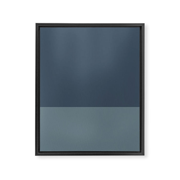 Minimalist Solid Color Block in Neutral Blue-Gray Framed Canvas Print Gallery Image 1
