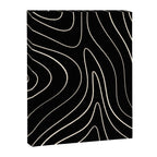 Minimalist Topographical Abstract in Black and Almond Cream Canvas Print Gallery Image 6