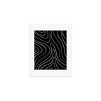 Minimalist Topographical Abstract in Black and Almond Cream Art Print Gallery Image 1