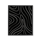 Minimalist Topographical Abstract in Black and Almond Cream Framed Canvas Print Gallery Image 6