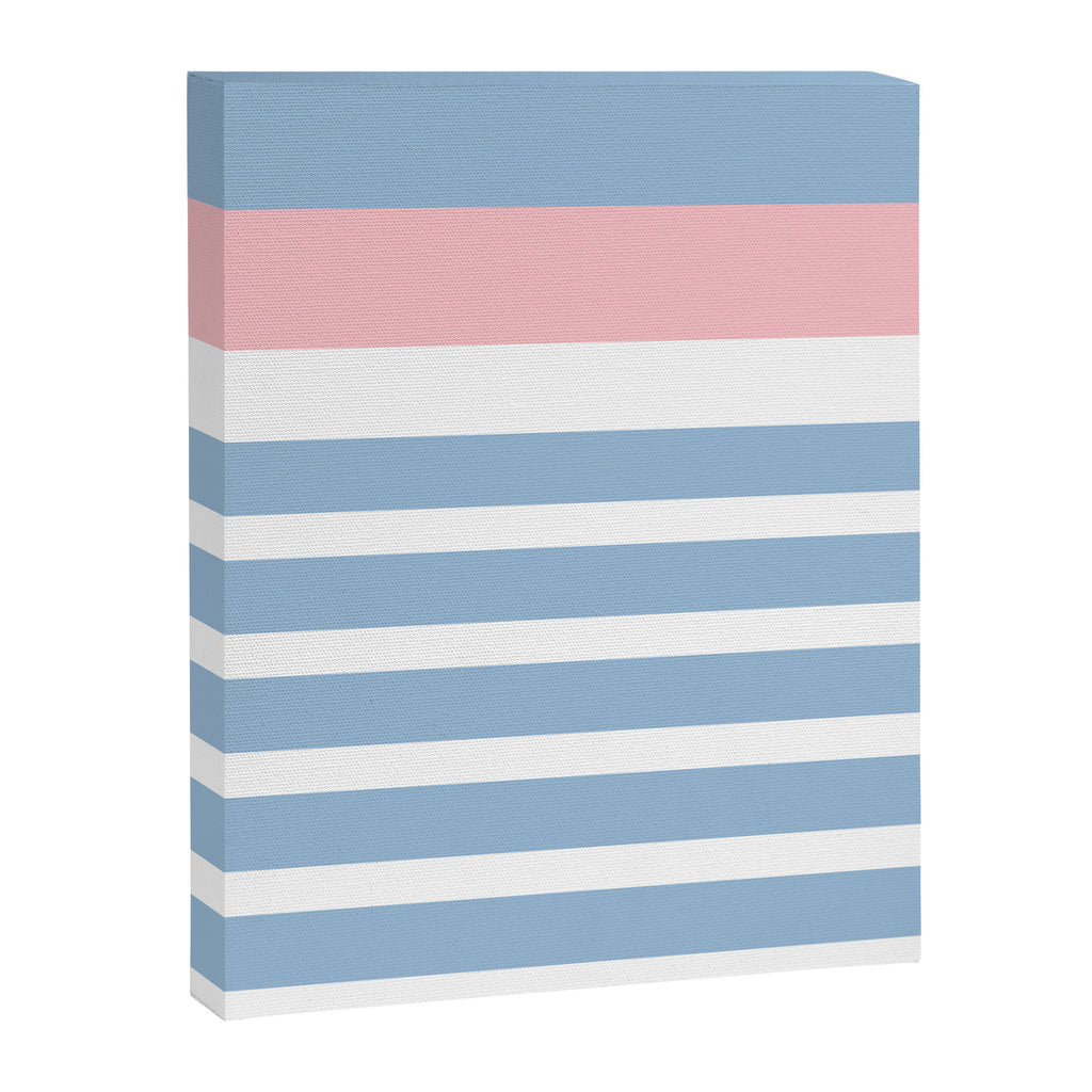 Mixed Stripe Pattern in Baby Blue, Pink, and White Canvas Print Gallery Image 8