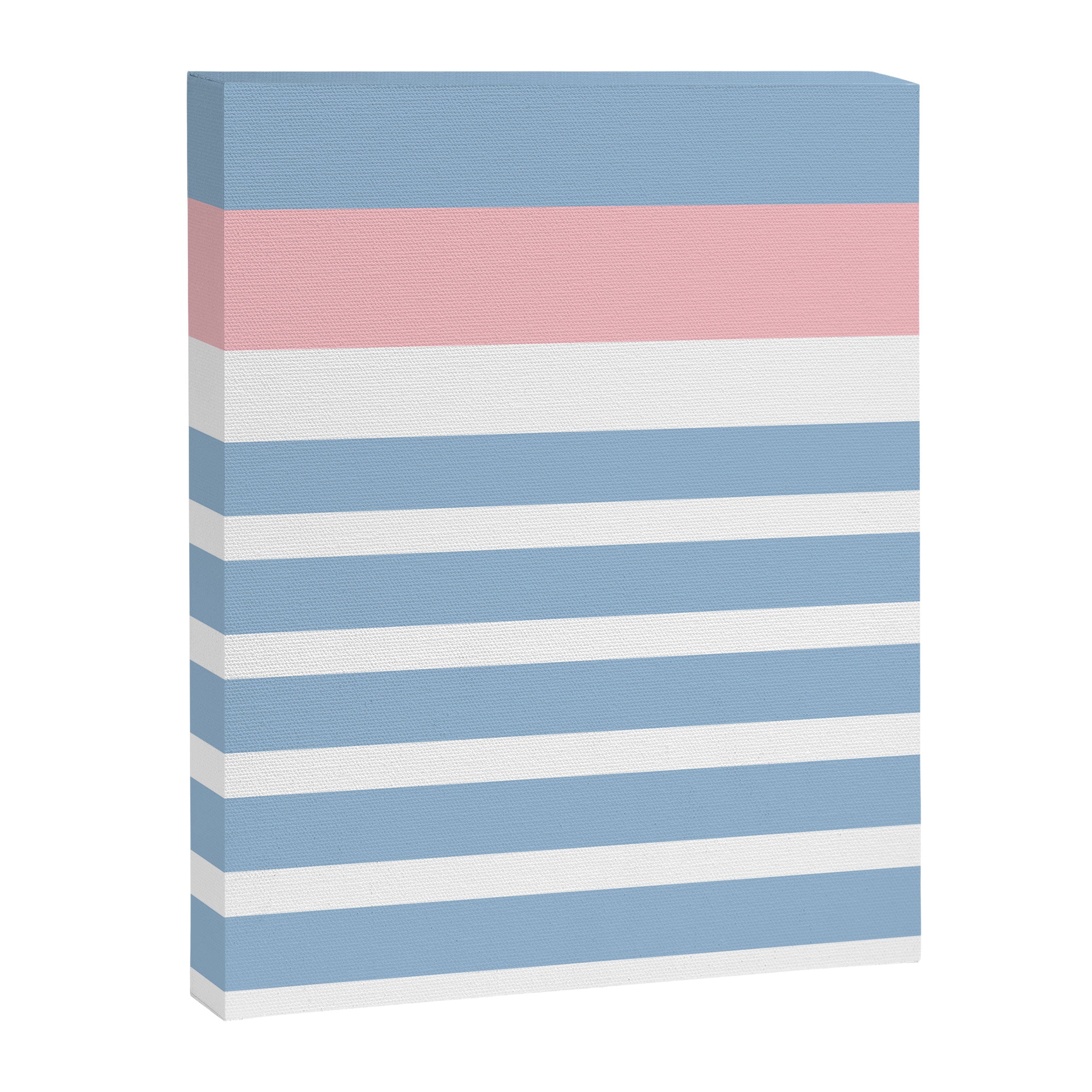 Mixed Stripe Pattern in Baby Blue, Pink, and White Canvas Print Gallery Image 8