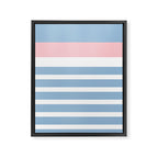 Mixed Stripe Pattern in Baby Blue, Pink, and White Framed Canvas Print Gallery Image 8