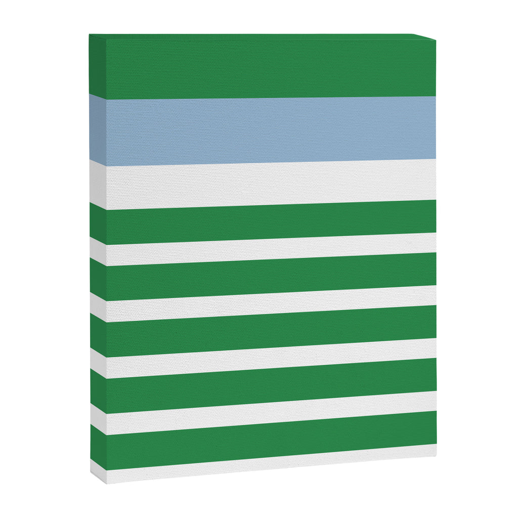 Mixed Stripe Pattern in Green, Baby Blue, and White Canvas Print Gallery Image 8
