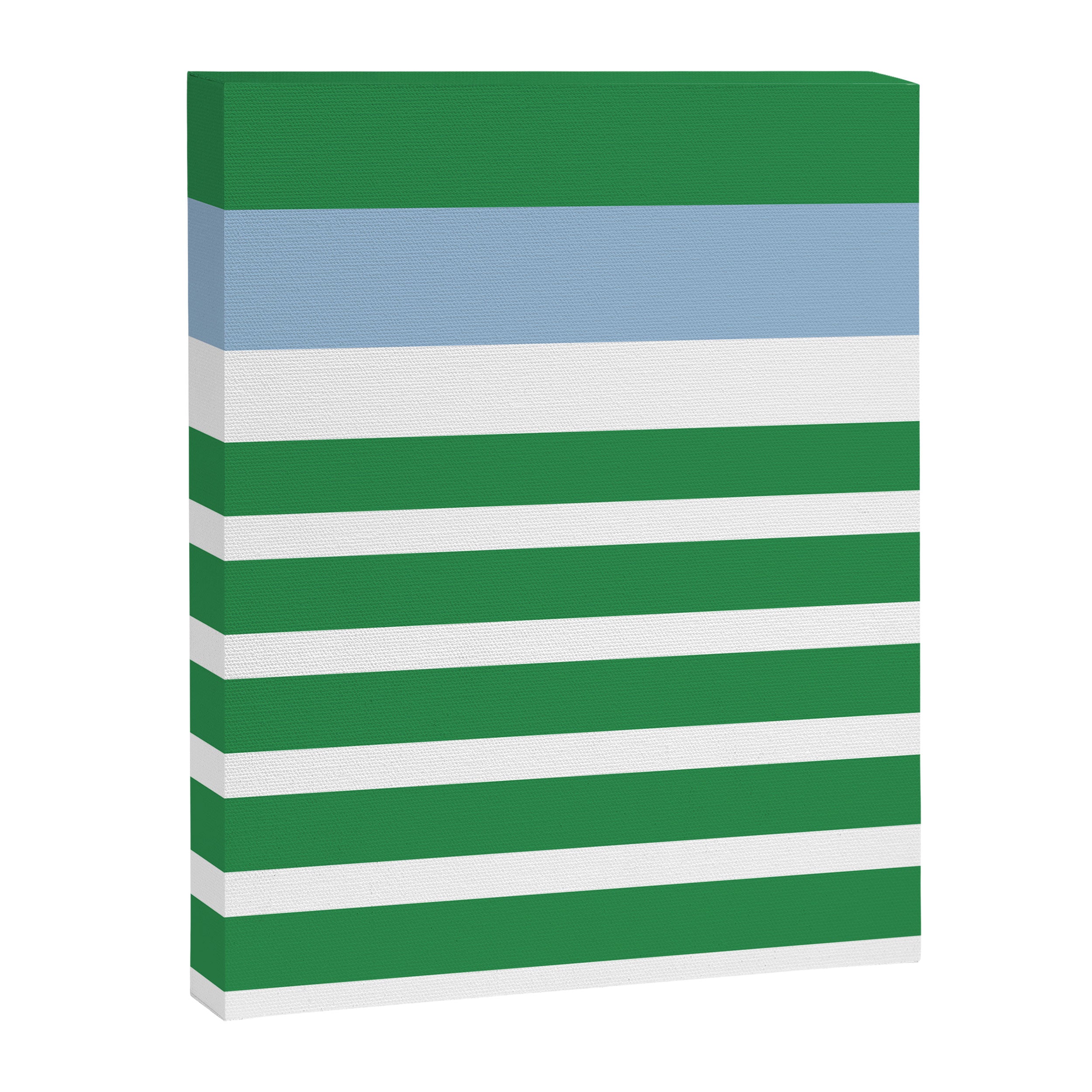 Mixed Stripe Pattern in Green, Baby Blue, and White Canvas Print Gallery Image 8