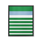 Mixed Stripe Pattern in Green, Baby Blue, and White Framed Canvas Print Gallery Image 8