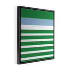 Mixed Stripe Pattern in Green, Baby Blue, and White Framed Canvas Print Gallery Image 2