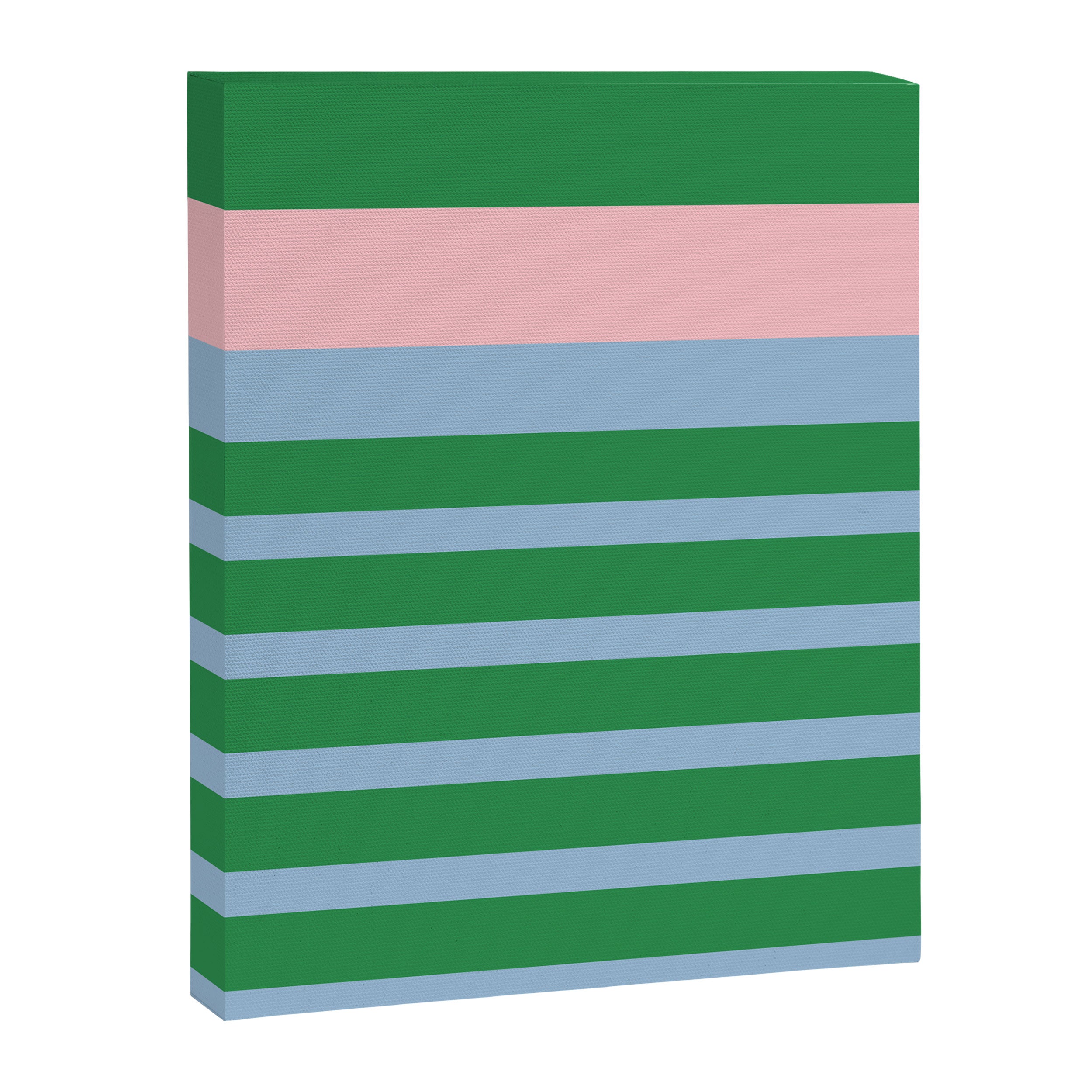 Mixed Stripe Pattern in Green, Pastel Pink, and Baby Blue Canvas Print Gallery Image 8