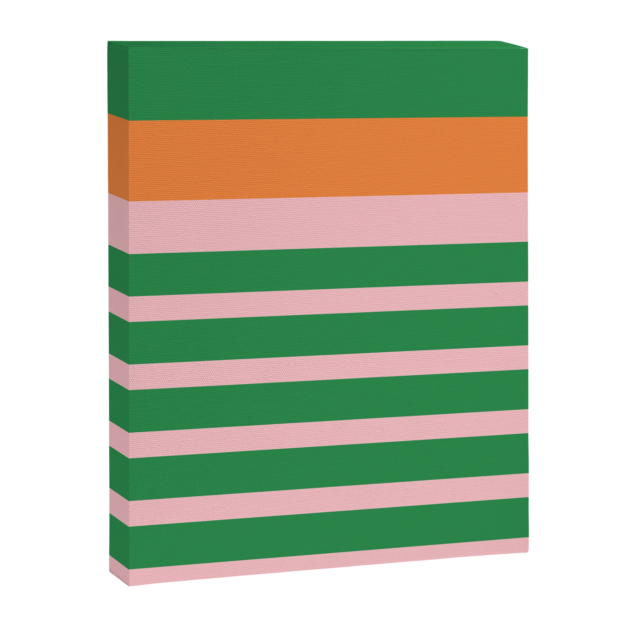 Mixed Stripe Pattern in Green, Pink, and Orange Canvas Print Gallery Image 8
