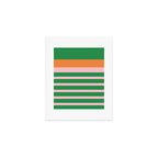 Mixed Stripe Pattern in Green, Pink, and Orange Art Print Gallery Image 1