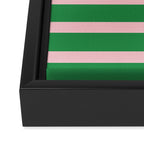 Mixed Stripe Pattern in Green, Pink, and Orange Framed Canvas Print Gallery Image 3