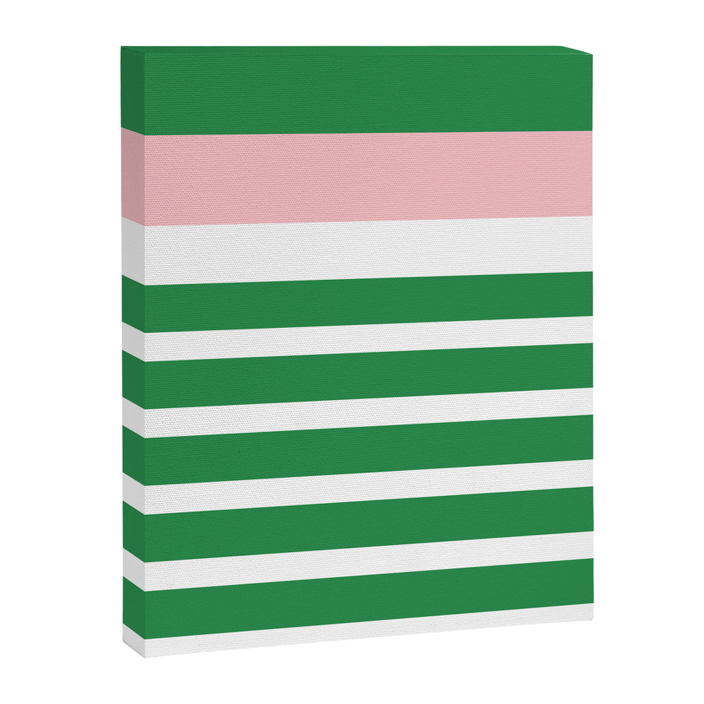 Mixed Stripe Pattern in Green, Pink, and White Canvas Print Gallery Image 8