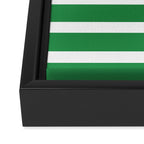 Mixed Stripe Pattern in Green, Pink, and White Framed Canvas Print Gallery Image 3