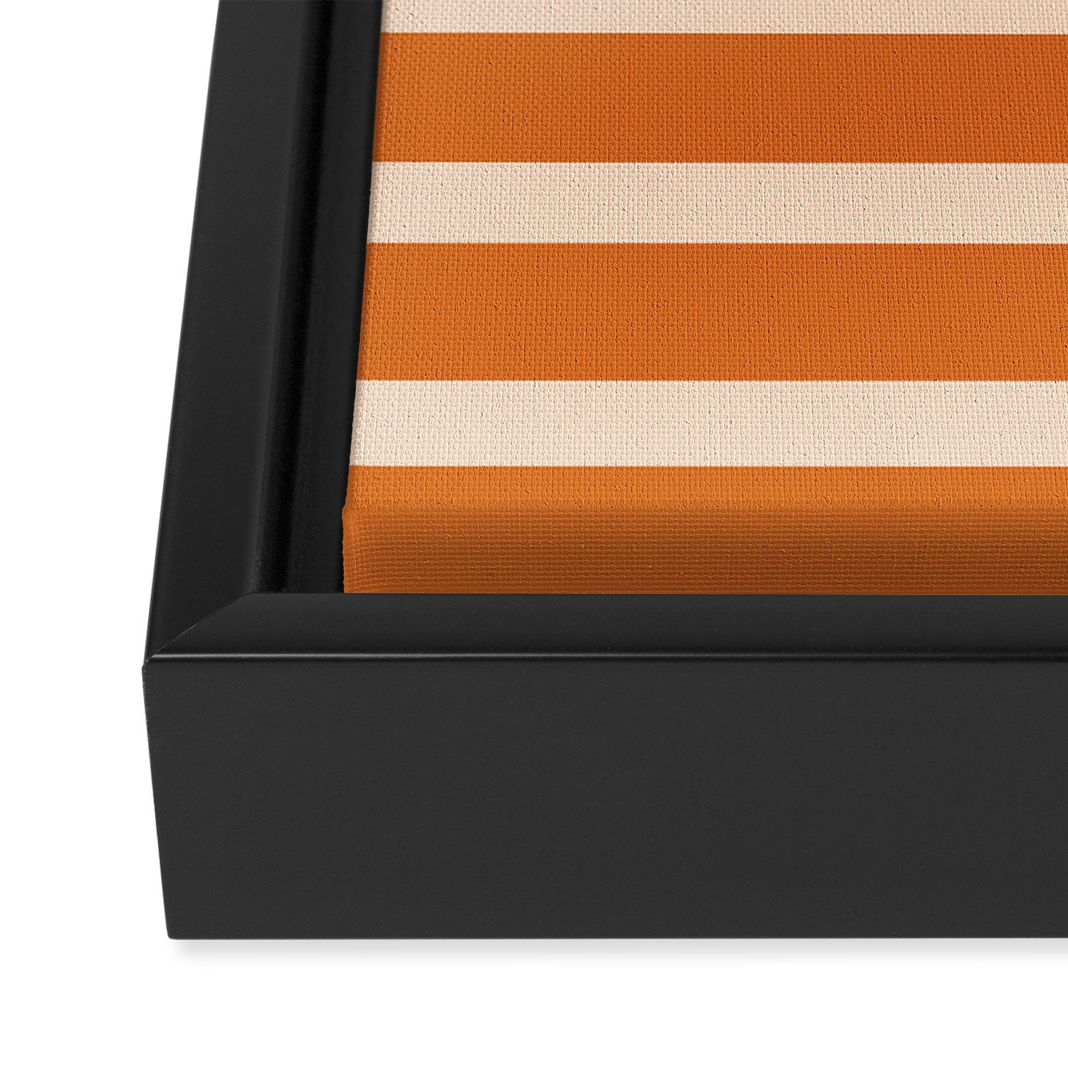 Mixed Stripe Pattern in Orange and Pink Framed Canvas Print Gallery Image 3