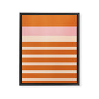 Mixed Stripe Pattern in Orange and Pink Framed Canvas Print Gallery Image 8