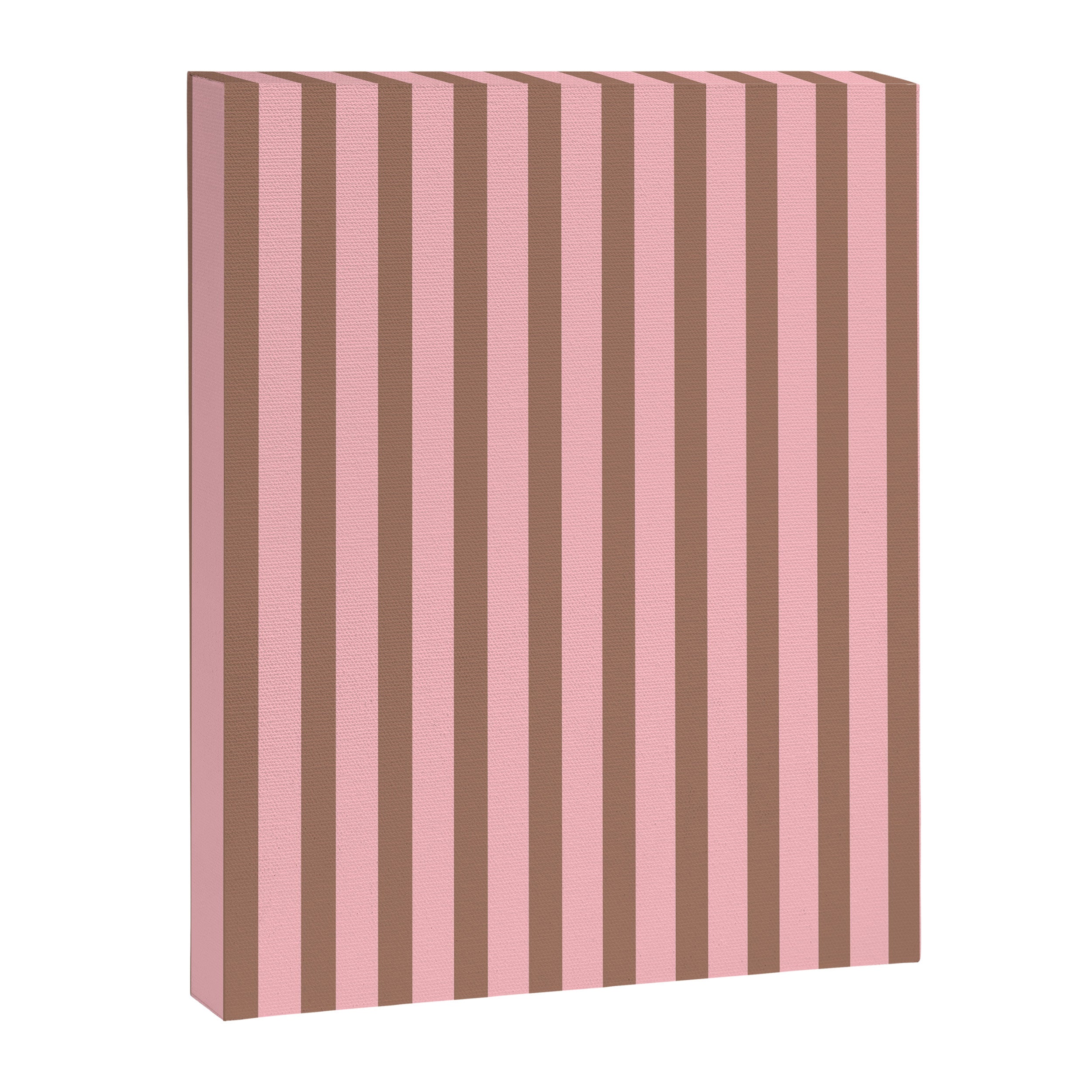 Mocha Brown and Pink Stripes Narrow Vertical Stripe Pattern Canvas Print Gallery Image 8