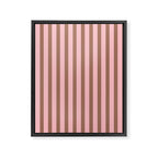 Mocha Brown and Pink Stripes Narrow Vertical Stripe Pattern Framed Canvas Print Gallery Image 8