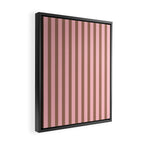 Mocha Brown and Pink Stripes Narrow Vertical Stripe Pattern Framed Canvas Print Gallery Image 2