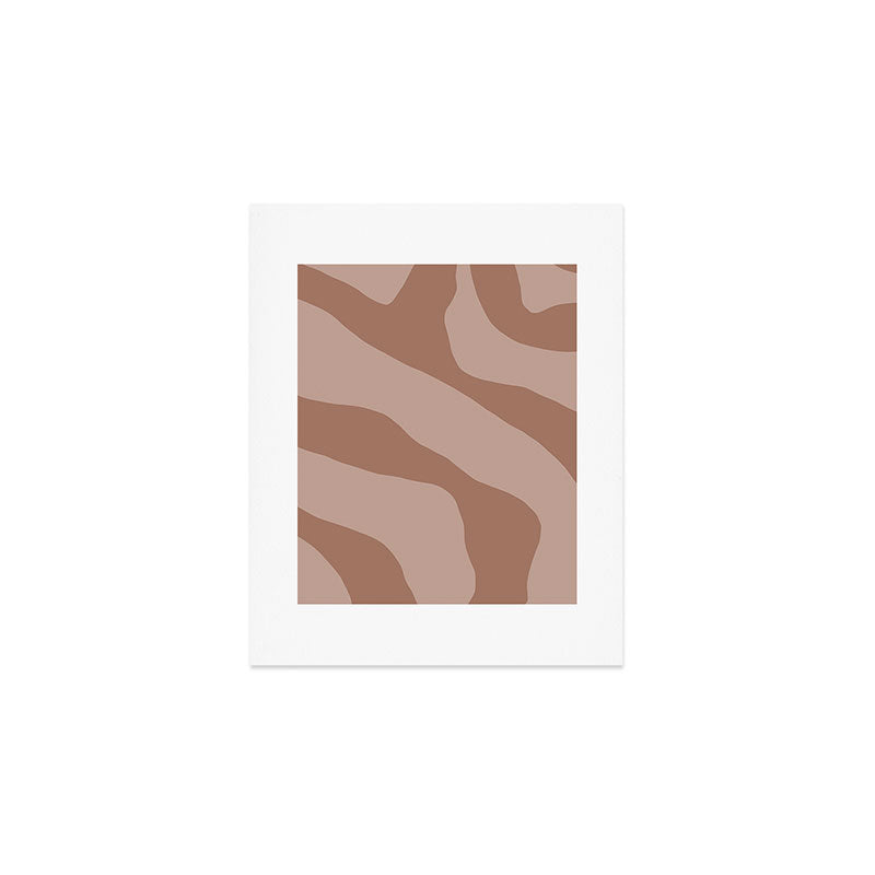 Mocha Brown Organic Forms Retro Contemporary Modern Minimalist Abstract Pattern Art Print Gallery Image 1
