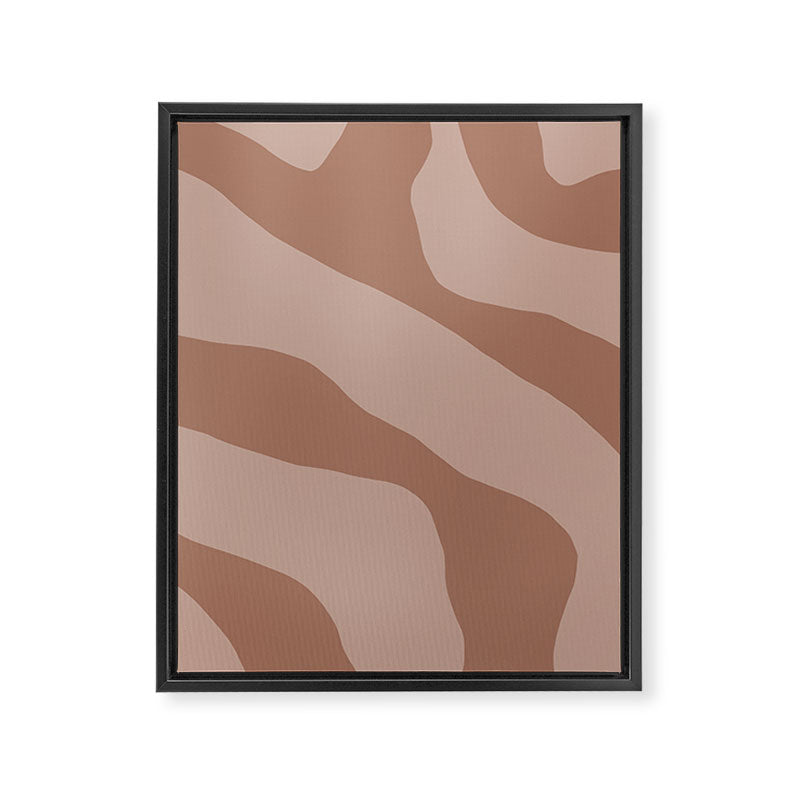 Mocha Brown Organic Forms Retro Contemporary Modern Minimalist Abstract Pattern Framed Canvas Print Gallery Image 8