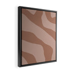 Mocha Brown Organic Forms Retro Contemporary Modern Minimalist Abstract Pattern Framed Canvas Print Gallery Image 2