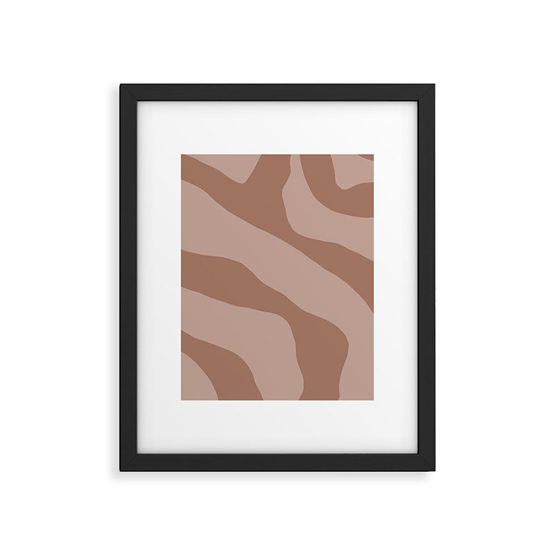 Mocha Brown Organic Forms Retro Contemporary Modern Minimalist Abstract Pattern Framed Art Print Gallery Image 6