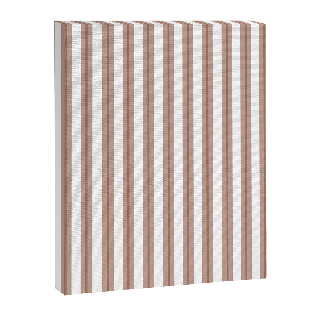 Mocha Double Stripes Brown and White Vertical Stripe Pattern Canvas Print Gallery Image 8
