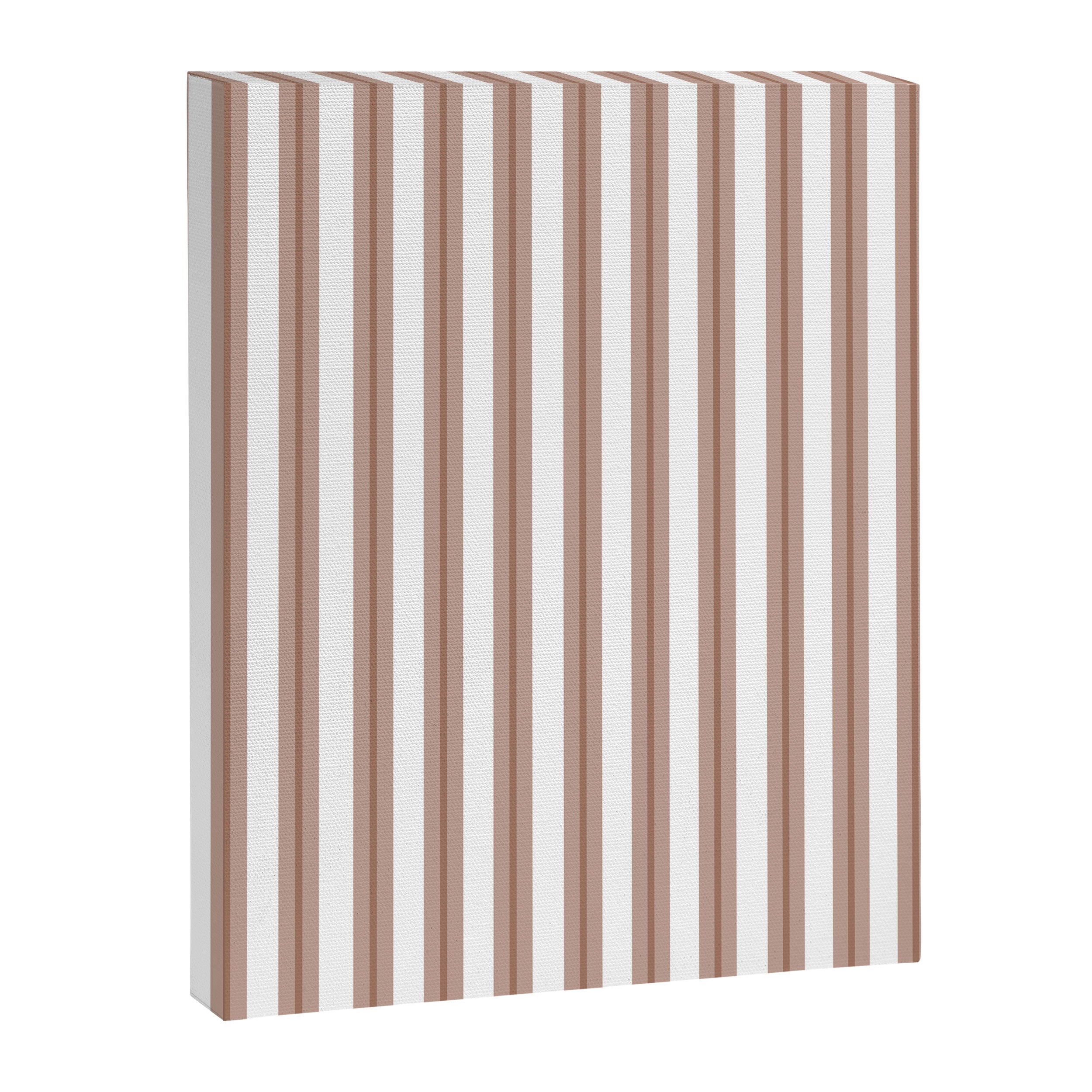 Mocha Double Stripes Brown and White Vertical Stripe Pattern Canvas Print Gallery Image 8