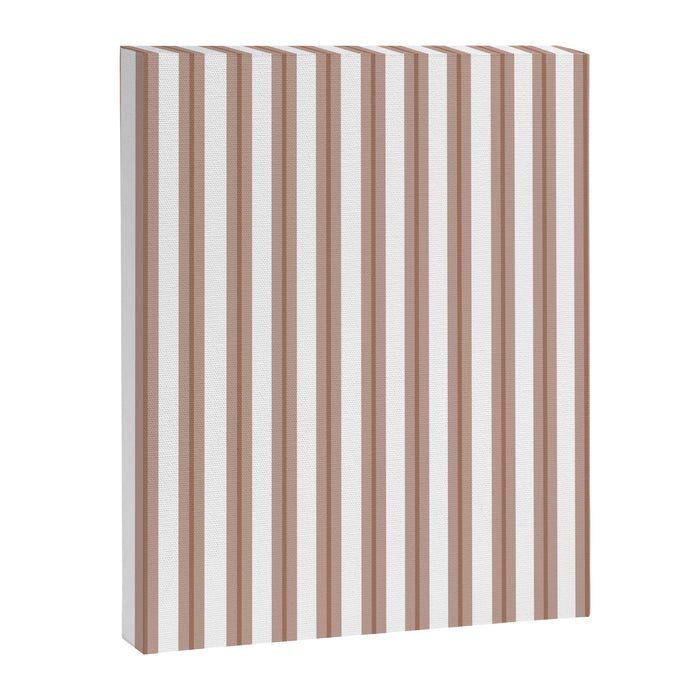Mocha Double Stripes Brown and White Vertical Stripe Pattern Canvas Print Gallery Image 1
