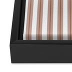Mocha Double Stripes Brown and White Vertical Stripe Pattern Framed Canvas Print Gallery Image 3
