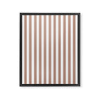 Mocha Double Stripes Brown and White Vertical Stripe Pattern Framed Canvas Print Gallery Image 8