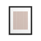 Mocha Double Stripes Brown and White Vertical Stripe Pattern Framed Art Print Gallery Image 6