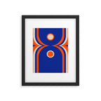Mod Curves Retro Abstract in Bright Blue and Orange Framed Art Print Gallery Image 6