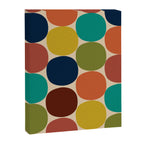 Mod Dots Midcentury Modern Pattern in Mid Mod Turquoise, Orange, Olive, Blue, Mustard, and Beige Canvas Print Gallery Image 6