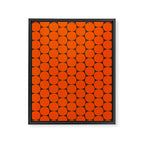 Mod Dots Retro Contemporary Pattern in 70s Orange and Dark Brown Framed Canvas Print Gallery Image 8