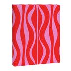 Mod Hourglass Abstract Midcentury Modern Retro Pattern in Preppy Pink and Red Canvas Print Gallery Image 6