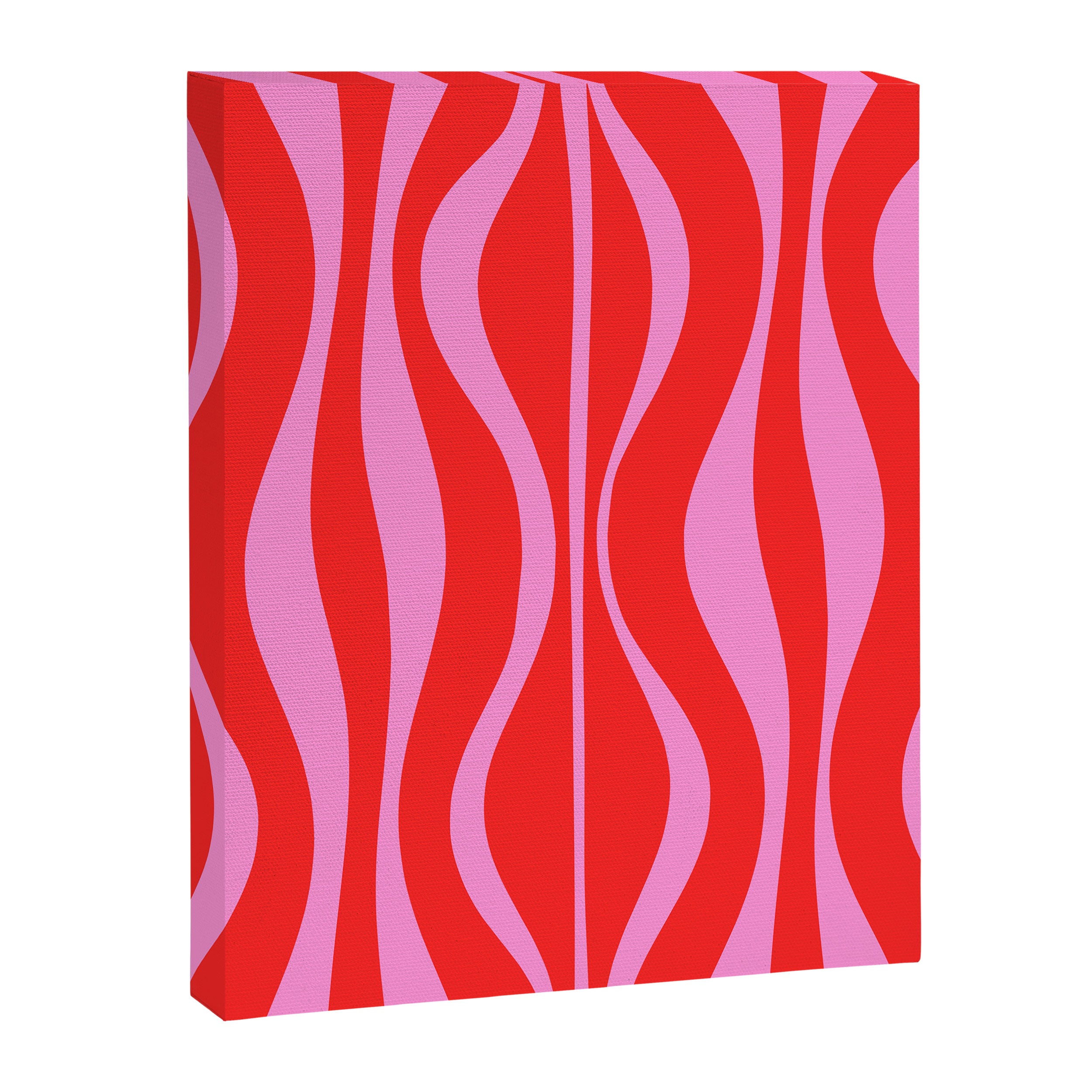 Mod Hourglass Abstract Midcentury Modern Retro Pattern in Preppy Pink and Red Canvas Print Gallery Image 6