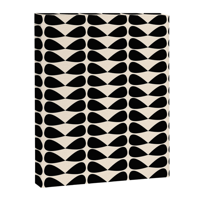 Mod Leaves Mid Century Modern Abstract Pattern in Black and Almond Cream Canvas Print Gallery Image 1