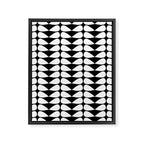 Mod Leaves Mid Century Modern Abstract Pattern in White and Black Framed Canvas Print Gallery Image 8