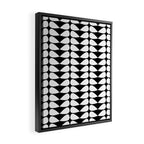 Mod Leaves Mid Century Modern Abstract Pattern in White and Black Framed Canvas Print Gallery Image 2