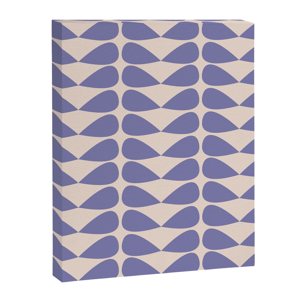 Mod Leaves Minimalist Abstract Pattern in Periwinkle Purple and Cream Canvas Print Gallery Image 8