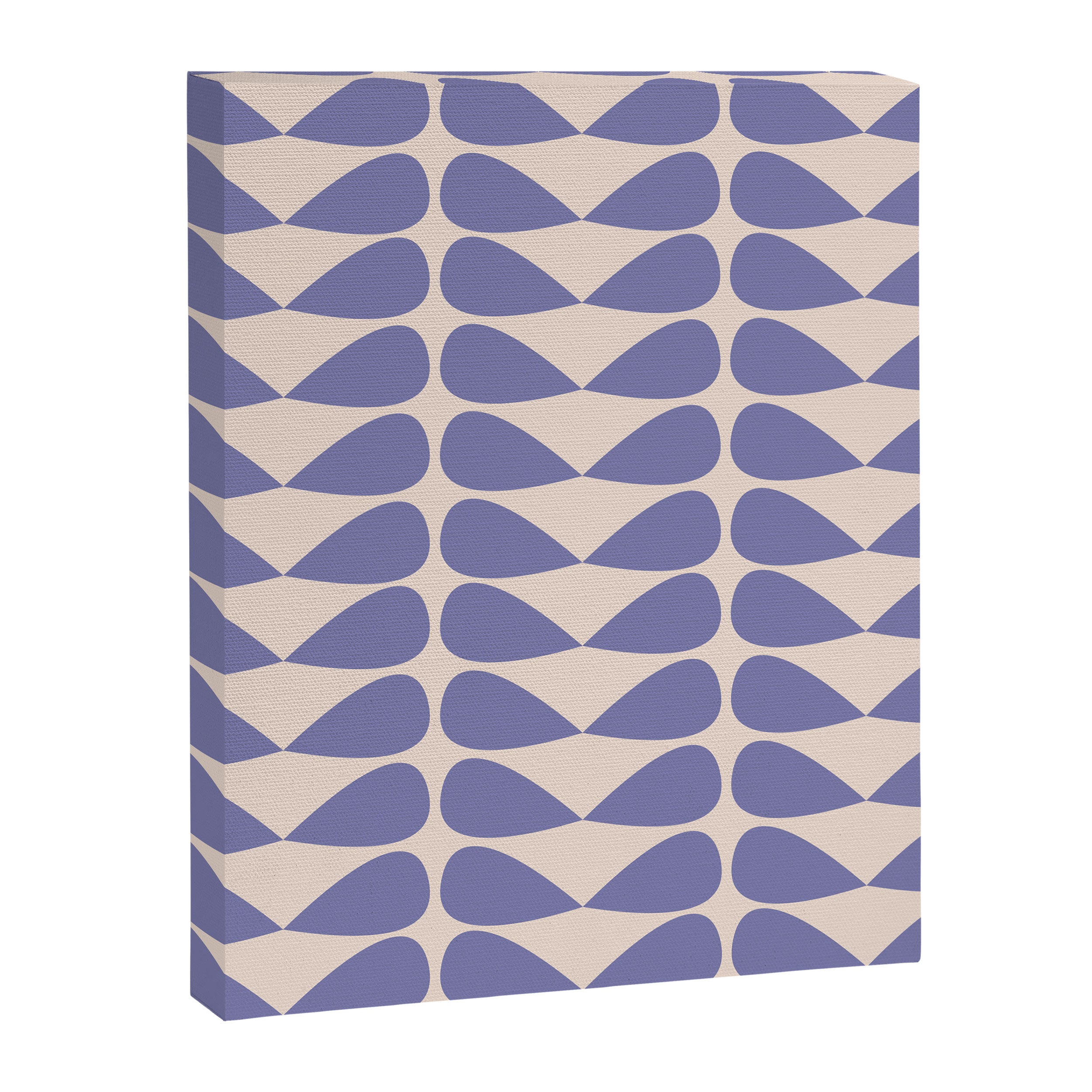 Mod Leaves Minimalist Abstract Pattern in Periwinkle Purple and Cream Canvas Print Gallery Image 8