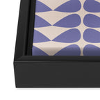Mod Leaves Minimalist Abstract Pattern in Periwinkle Purple and Cream Framed Canvas Print Gallery Image 3